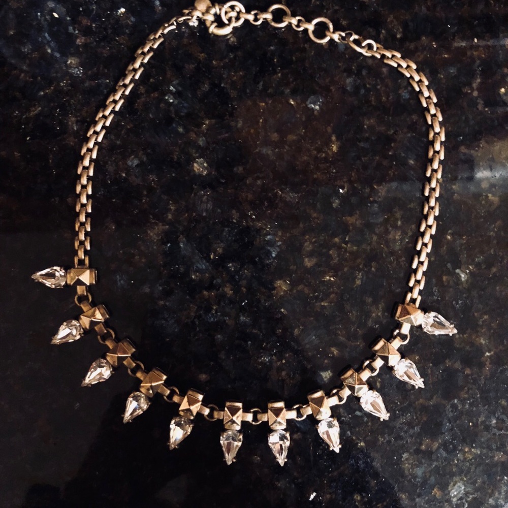 Gold crystal drop necklace